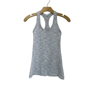 Lululemon Gray Heather Racerback Athletic Tank Top Size 2 Yoga Gym Run